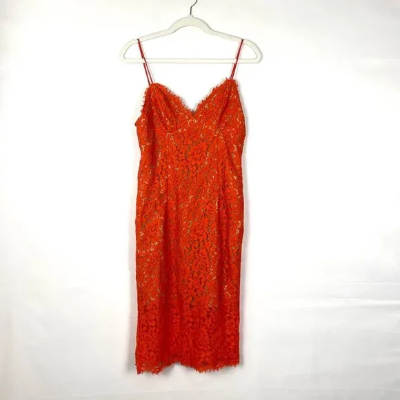 Bardot Sienna Lace Bodycon Spaghetti Strap Cocktail Midi Dress - Picture 3 of 10